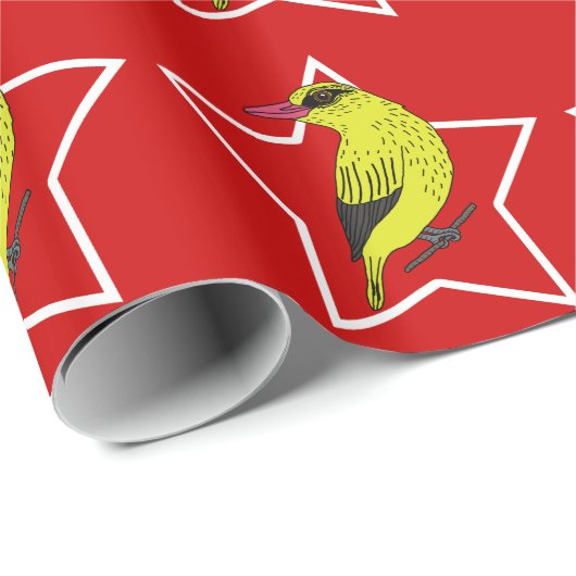 Gele oranje cadeaupapier (Rol Hoek)