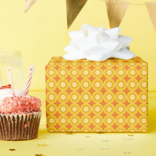 Gele Oranje donuts met vulling op verbrand Sinaasa Cadeaupapier