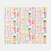 Gele Oranje Eigenaren met Naam en Monogram Collage Fleece Deken (Voorkant (Horizontaal))