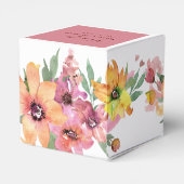 Gele, Oranje en roze flessen voor de deur Bedankdoosjes (Achterkant)