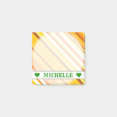 Gele, Oranje en witte zonsonderende strepen Post-it® Notes (Voorkant)