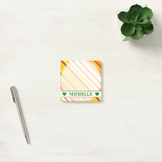 Gele, Oranje en witte zonsonderende strepen Post-it® Notes (Kantoor)