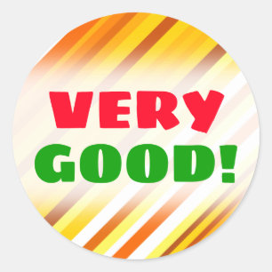 Gele, Oranje en witte zonsonderende strepen Ronde Sticker