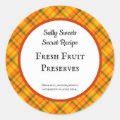 Gele Oranje geplakte aangepaste bliksetiketten Ronde Sticker (Voorkant)