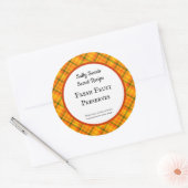 Gele Oranje geplakte aangepaste bliksetiketten Ronde Sticker (Envelop)