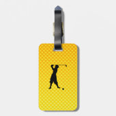 Gele Oranje  Golfer Bagagelabel (Achterkant verticaal)