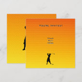 Gele Oranje  Golfer Kaart (Voorkant / Achterkant)