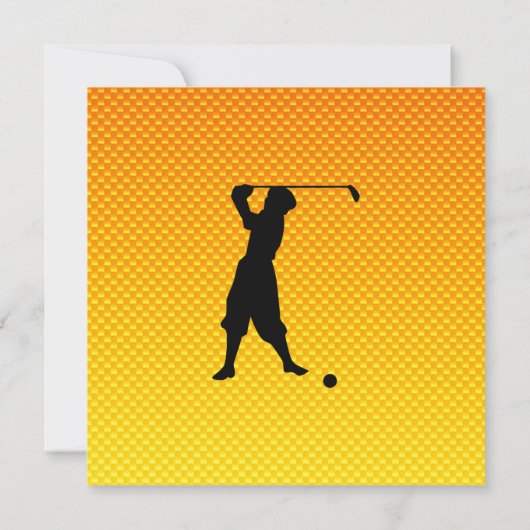Gele Oranje  Golfer Kaart (Achterkant)