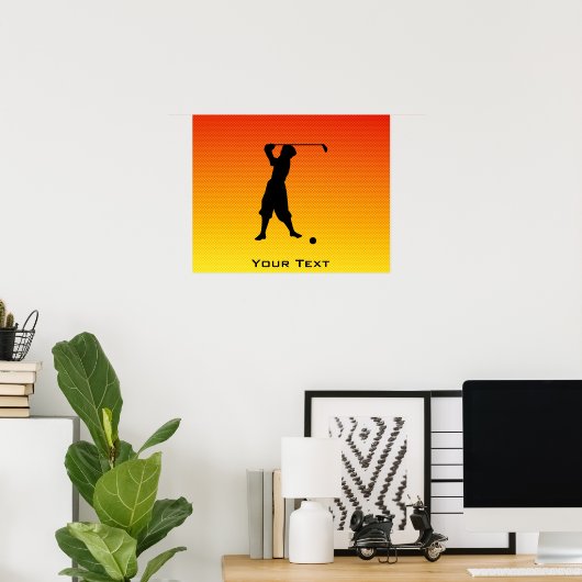 Gele Oranje Golfer Poster (Thuiskantoor)