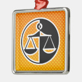 Gele Oranje justitieschalen Metalen Ornament (Links)