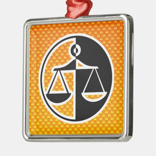 Gele Oranje justitieschalen Metalen Ornament (Links)
