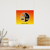 Gele Oranje justitieschalen Poster (Keuken)