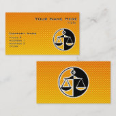 Gele Oranje justitieschalen Visitekaartje (Voorkant / Achterkant)