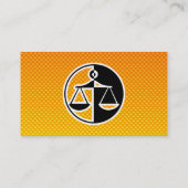 Gele Oranje justitieschalen Visitekaartje (Achterkant)