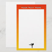 Gele Oranje krijgskunst Briefpapier (Voorkant / Achterkant)