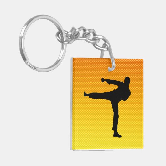 Gele Oranje krijgskunst Sleutelhanger (Voorkant Links)