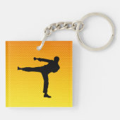 Gele Oranje krijgskunst Sleutelhanger (Achterkant)