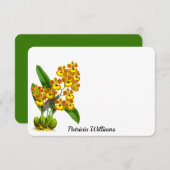 Gele Oranje orchidee ventilator persoonlijke notit Notitiekaartje (Voorkant / Achterkant)