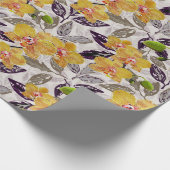 Gele oranje orchideeën. cadeaupapier (Hoek)