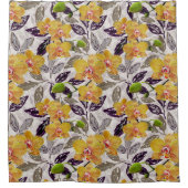 Gele oranje orchideeën. douchegordijn (Voorkant)