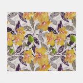 Gele oranje orchideeën. fleece deken (Voorkant (Horizontaal))