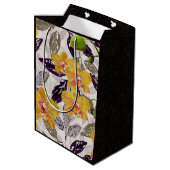 Gele oranje orchideeën. medium cadeauzakje (Achterkant Gekanteld)