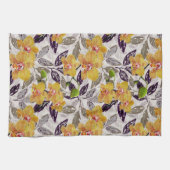 Gele oranje orchideeën. theedoek (Horizontaal)