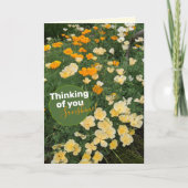 Gele Oranje papavers Bloem Kaart (Voorkant)