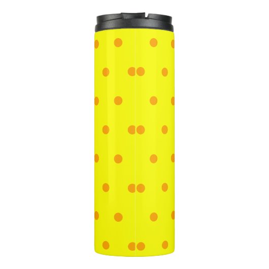 Gele Oranje polka stippen Thermosbeker (Achterkant)