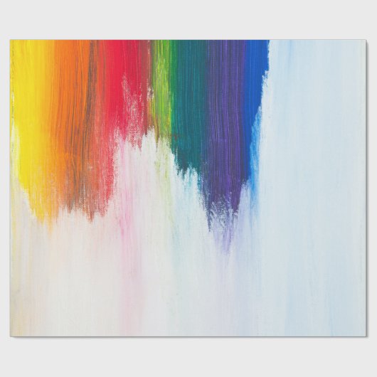 Gele, oranje, rode, groene en blauwe abstracte pij cadeaupapier (Vlak)