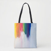 Gele, oranje, rode, groene en blauwe abstracte pij tote bag (Voorkant)