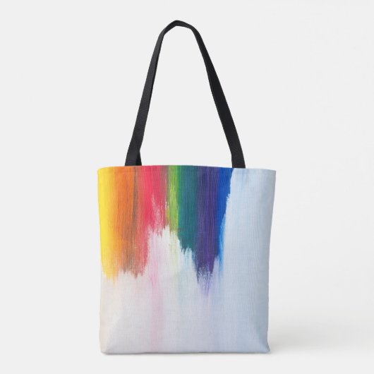 Gele, oranje, rode, groene en blauwe abstracte pij tote bag (Achterkant)