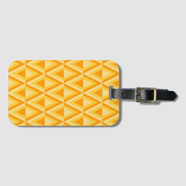GELE & ORANJE RUIT MARDI GRAS PATROON BAGAGELABEL