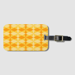 GELE & ORANJE RUIT MARDI GRAS PATROON BAGAGELABEL
