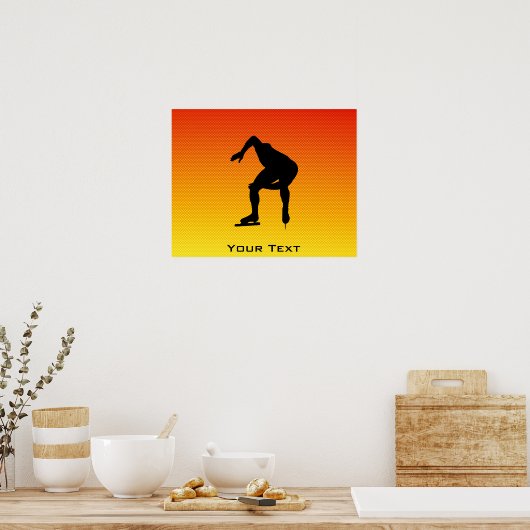 Gele Oranje snelheid skater Poster (Keuken)