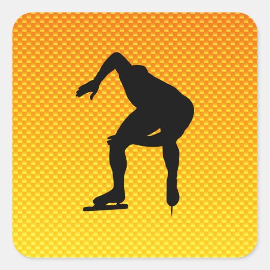 Gele Oranje snelheid skater Vierkante Sticker (Voorkant)