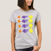 Gele Oranje sterren Star Fish Beach Seashore T-shirt (Voorkant)