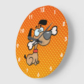 Gele Oranje tekenfilm Dog Grote Klok (Hoek)
