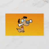 Gele Oranje tekenfilm Dog Visitekaartje (Achterkant)
