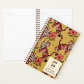 Gele Oranje Tijger Bloem Grote Kat Persoonlijk Planner (Display)
