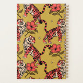 Gele Oranje Tijger Bloemige Grote Kat Persoonlijk Planner (Achterkant)