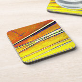 Gele Oranje tramsporen Bier Onderzetter (Linkerzijde)