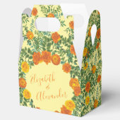 Gele Oranje Trouw Bloemrozen Bedankdoosjes (Geopend)