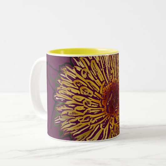 Gele Oranje ventilator Tweekleurige Koffiemok (Voorkant links)