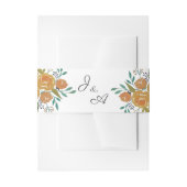 Gele Oranje volken en Rozen Monogram Weddenschap Uitnodigingen Wikkel (Voorkant Voorbeeld)