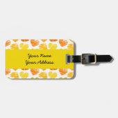 Gele oranje witte harten Bagagelabel (Voorkant horizontaal)