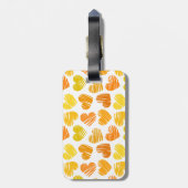 Gele oranje witte harten Bagagelabel (Achterkant verticaal)