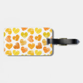 Gele oranje witte harten Bagagelabel (Achterkant horizontaal)