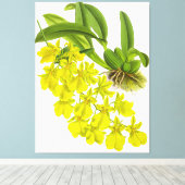  gele orchidebloem canvas afdruk (Insitu (Houten vloer))