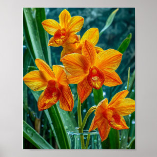 Gele orchidebloem poster